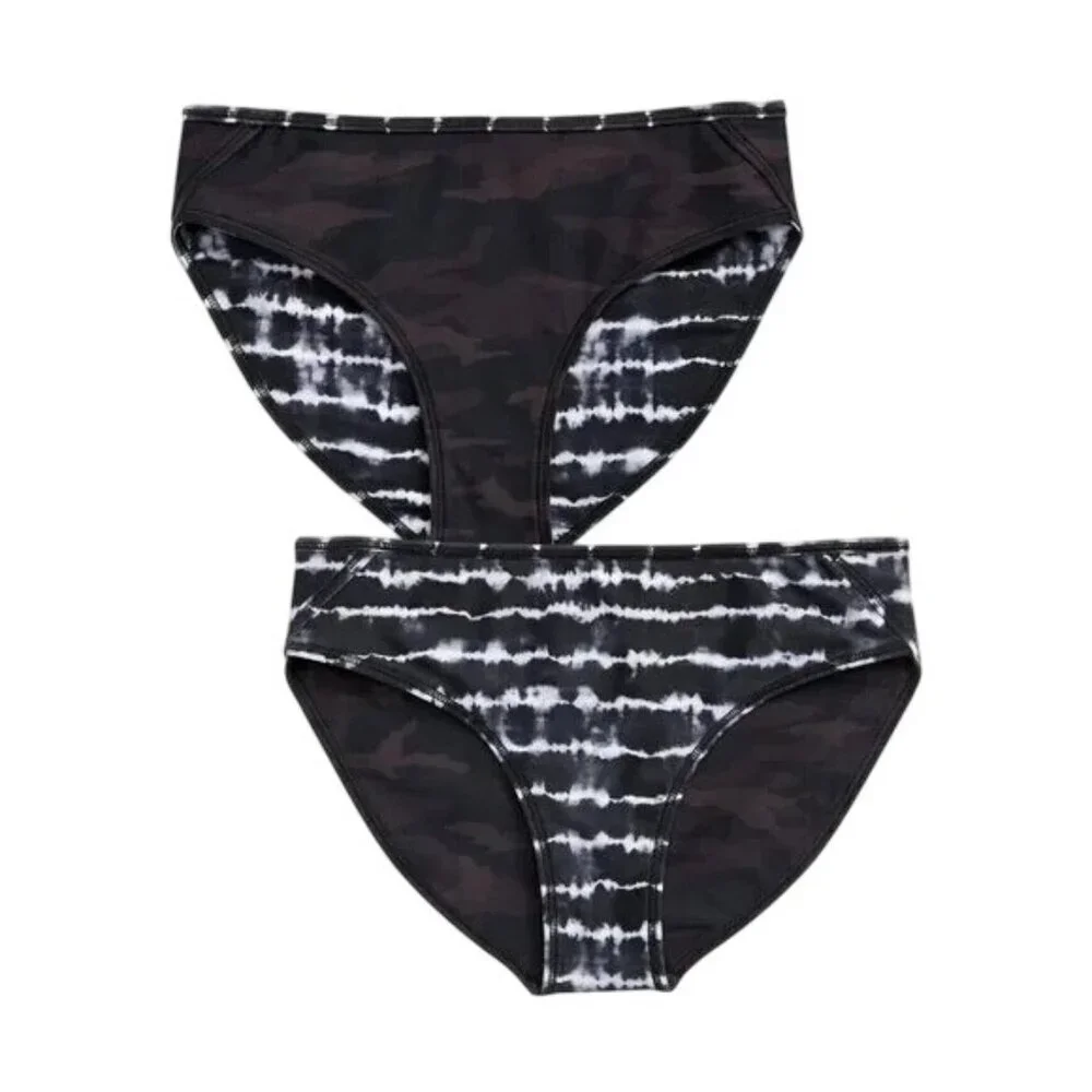 Athela Girl Reversible Black White Camo Bikini Bottoms XS/6